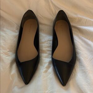 Stuart Weitzman Black Leather Pointed Loafers